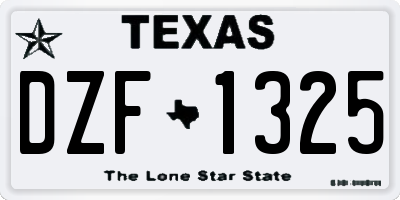 TX license plate DZF1325