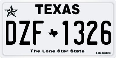TX license plate DZF1326