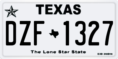 TX license plate DZF1327