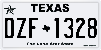 TX license plate DZF1328