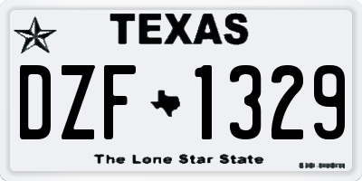 TX license plate DZF1329