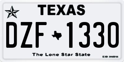 TX license plate DZF1330