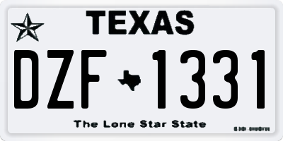 TX license plate DZF1331