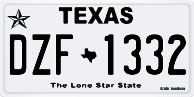 TX license plate DZF1332