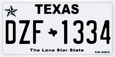 TX license plate DZF1334
