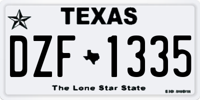 TX license plate DZF1335