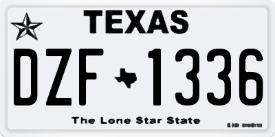 TX license plate DZF1336