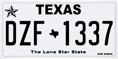 TX license plate DZF1337