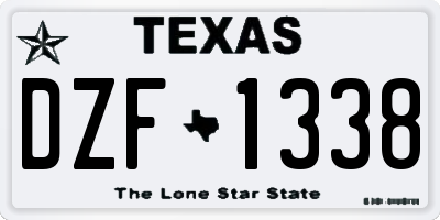 TX license plate DZF1338