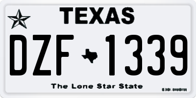 TX license plate DZF1339