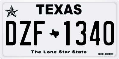 TX license plate DZF1340
