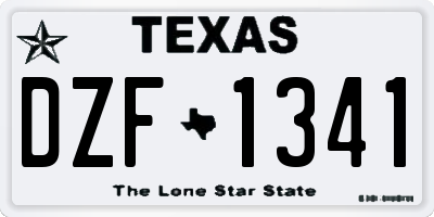 TX license plate DZF1341