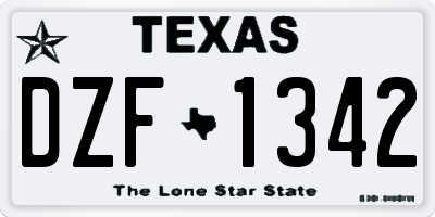 TX license plate DZF1342