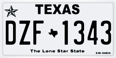 TX license plate DZF1343