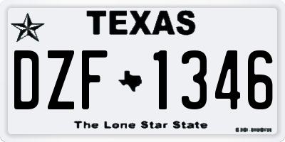 TX license plate DZF1346