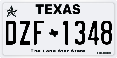TX license plate DZF1348
