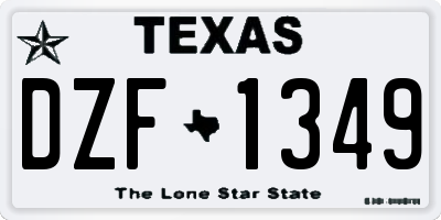 TX license plate DZF1349