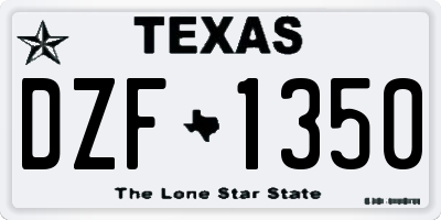 TX license plate DZF1350