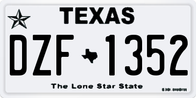 TX license plate DZF1352