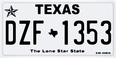 TX license plate DZF1353