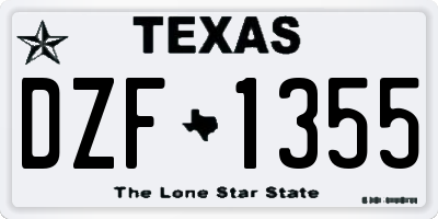 TX license plate DZF1355