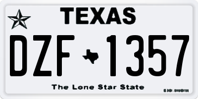 TX license plate DZF1357