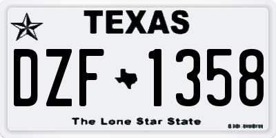 TX license plate DZF1358