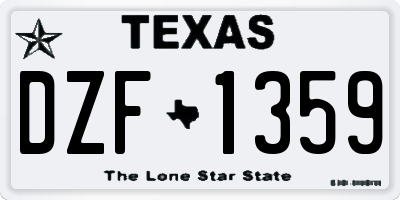 TX license plate DZF1359