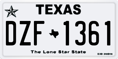 TX license plate DZF1361