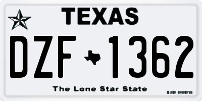 TX license plate DZF1362
