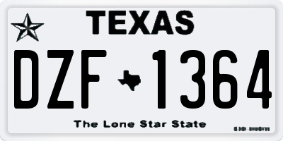 TX license plate DZF1364