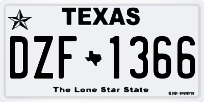TX license plate DZF1366