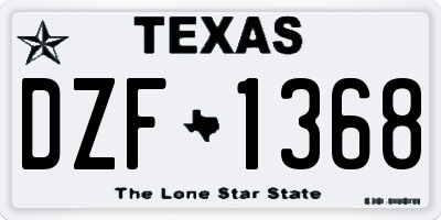 TX license plate DZF1368