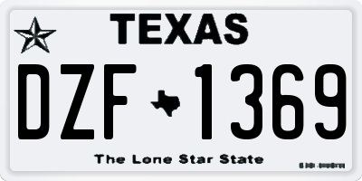 TX license plate DZF1369