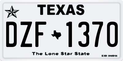 TX license plate DZF1370