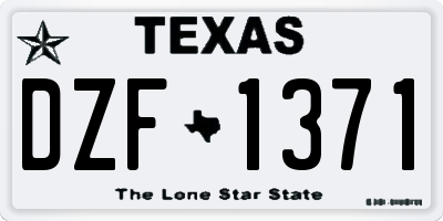 TX license plate DZF1371
