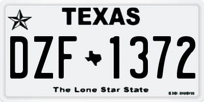 TX license plate DZF1372