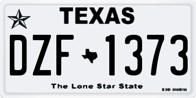 TX license plate DZF1373