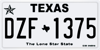 TX license plate DZF1375