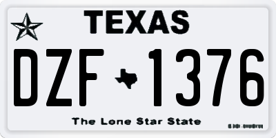 TX license plate DZF1376