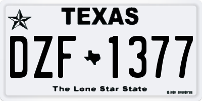 TX license plate DZF1377