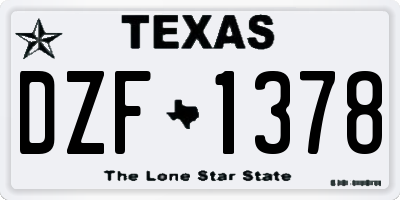 TX license plate DZF1378