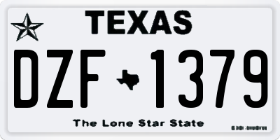 TX license plate DZF1379