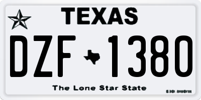 TX license plate DZF1380