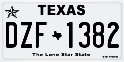 TX license plate DZF1382
