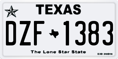 TX license plate DZF1383