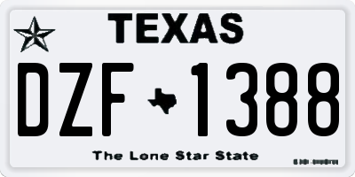 TX license plate DZF1388