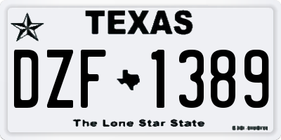 TX license plate DZF1389