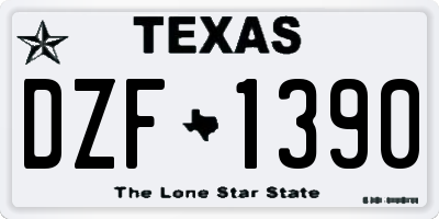 TX license plate DZF1390