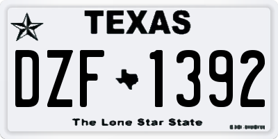 TX license plate DZF1392